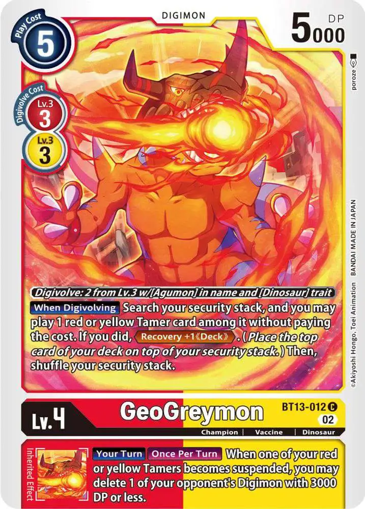 Digimon Trading Card Game Versus Royal Knights Common Geogreymon BT13-012