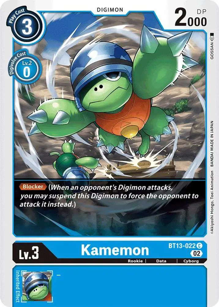 Digimon Trading Card Game Versus Royal Knights Common Kamemon BT13-022