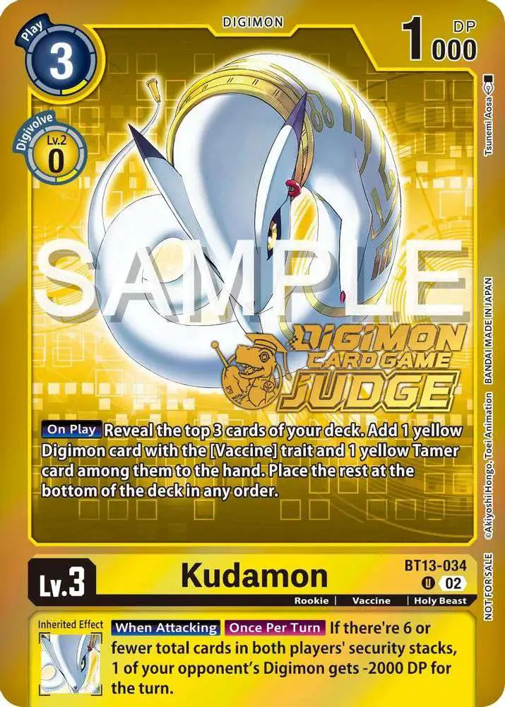 Digimon Trading Card Game Versus Royal Knights Promo Kudamon BT13-034 [Judge Pack 5]