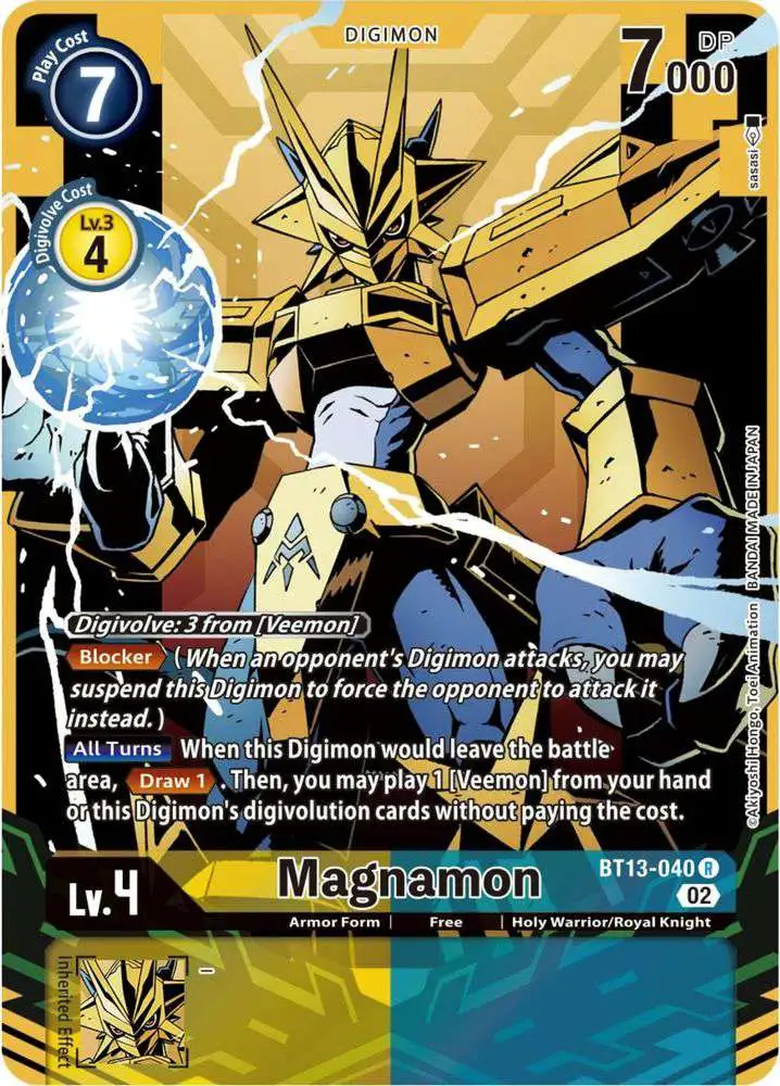 Digimon Trading Card Game Versus Royal Knights Single Card Rare Magnamon  BT13-040 Alternate Art - ToyWiz