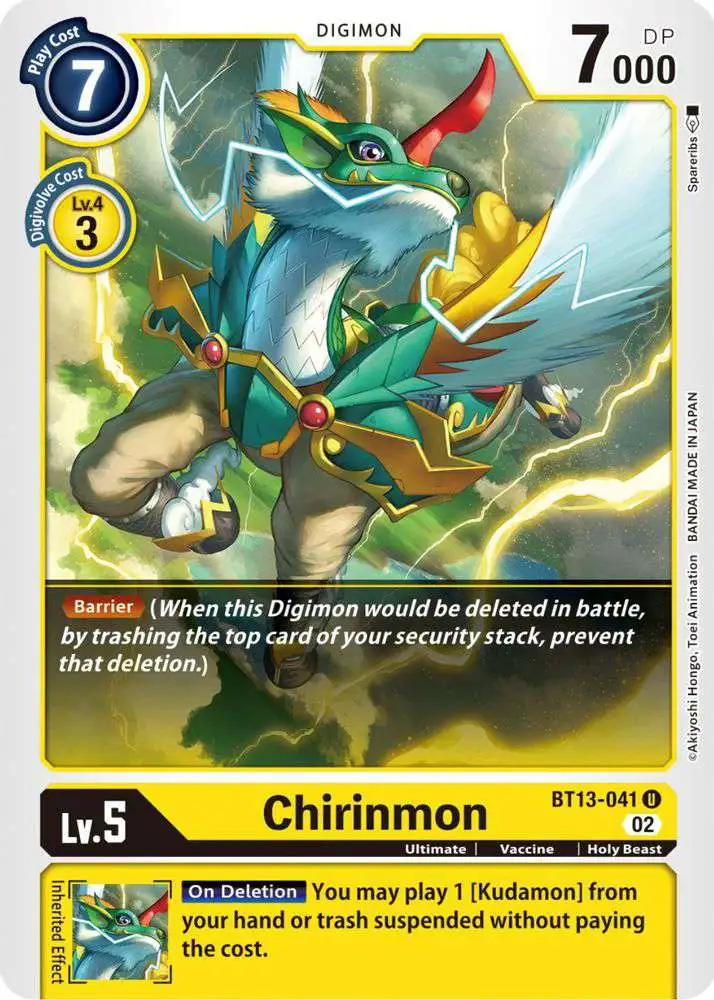 Digimon Trading Card Game Versus Royal Knights Uncommon Chirinmon BT13-041