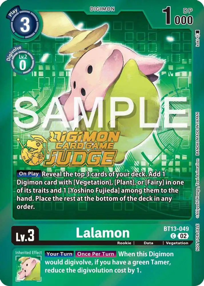 Digimon Trading Card Game Versus Royal Knights Promo Lalamon BT13-049 [Judge Pack 5]