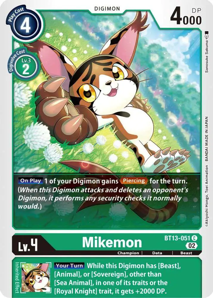 Digimon Trading Card Game Versus Royal Knights Common Mikemon BT13-051