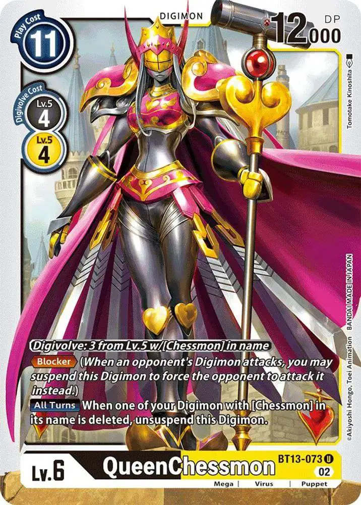 Digimon Trading Card Game Versus Royal Knights Uncommon QueenChessmon BT13-073
