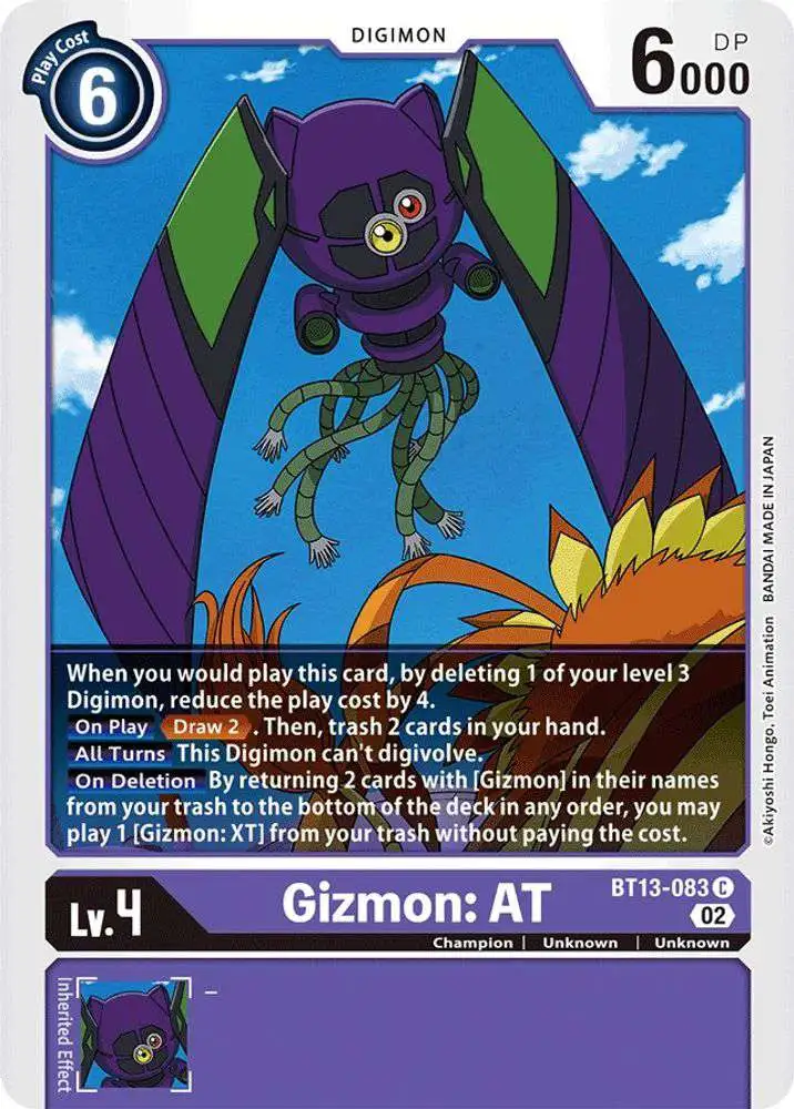 Digimon Trading Card Game Versus Royal Knights Common Gizmon: AT BT13-083