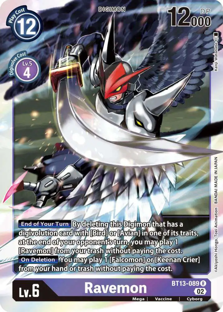 Digimon Trading Card Game Versus Royal Knights Rare Ravemon BT13-089