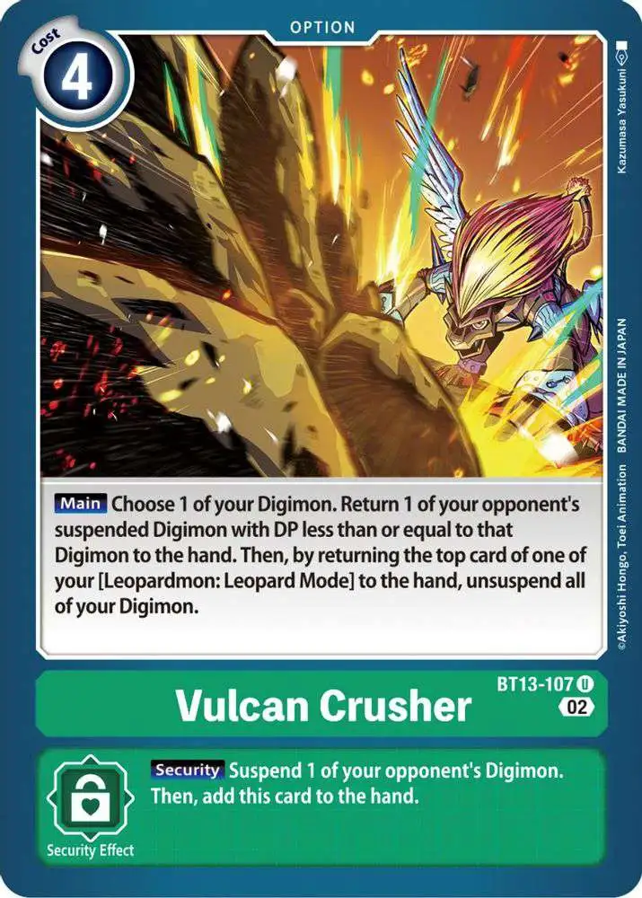 Digimon Trading Card Game Versus Royal Knights Uncommon Vulcan Crusher BT13-107