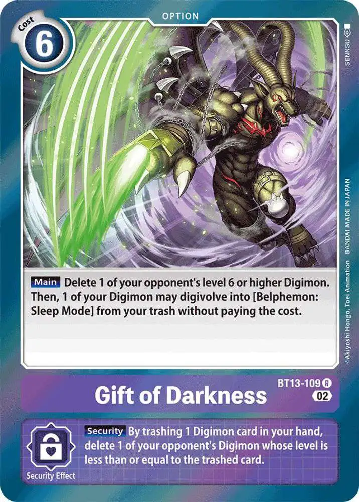 Digimon Trading Card Game Versus Royal Knights Single Card Rare Gift of  Darkness BT13-109 - ToyWiz