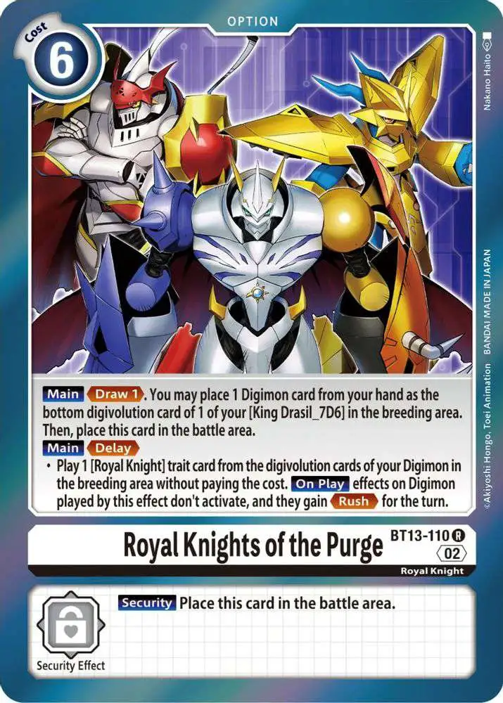 Digimon Trading Card Game Versus Royal Knights Rare Royal Knights of the Purge BT13-110