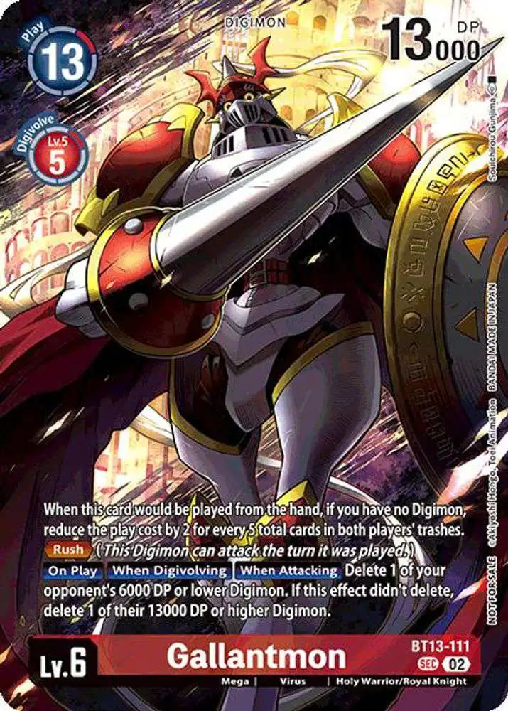 Digimon Trading Card Game World Convergence Secret Rare Gallantmon BT13-111 [Limited Card Pack]