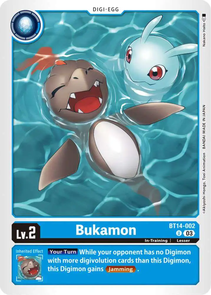 Digimon Trading Card Game Blast Ace Uncommon Bukamon BT14-002