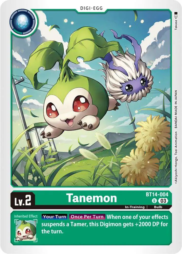 Digimon Trading Card Game Blast Ace Uncommon Tanemon BT14-004
