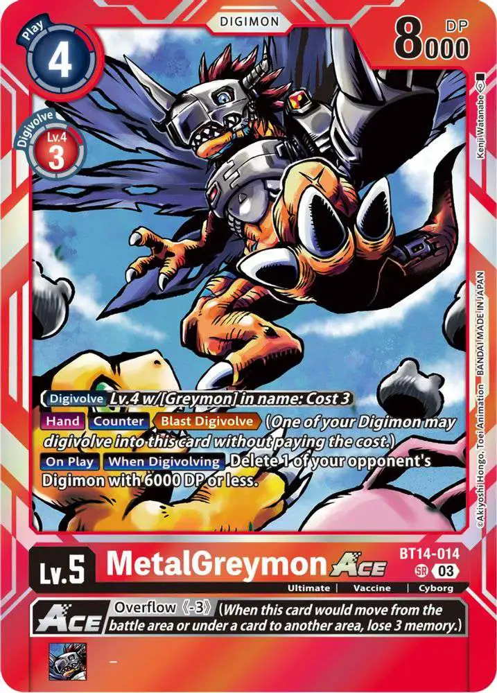 Digimon Trading Card Game Blast Ace Super Rare MetalGreymon Ace BT14-014