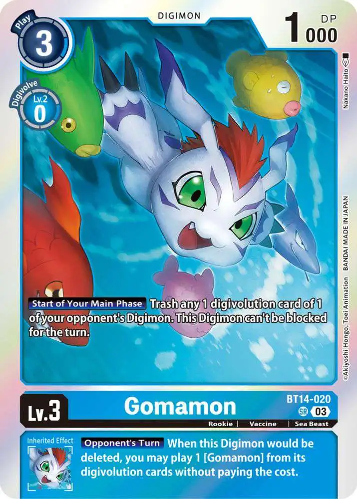 Digimon Trading Card Game Blast Ace Super Rare Gomamon BT14-020