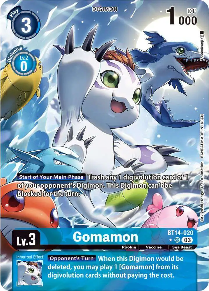 Digimon Trading Card Game Blast Ace Super Rare Gomamon BT14-020 [Alternate Art]