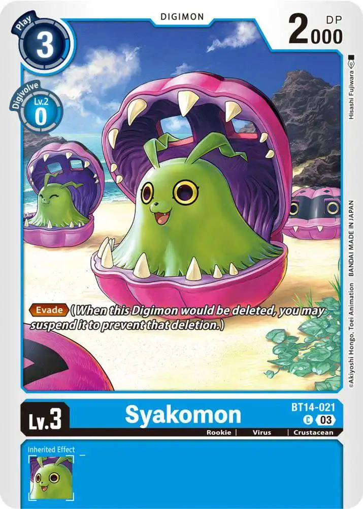 Digimon Trading Card Game Blast Ace Common Syakomon BT14-021
