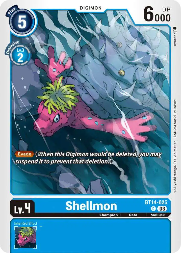 Digimon Trading Card Game Blast Ace Common Shellmon BT14-025