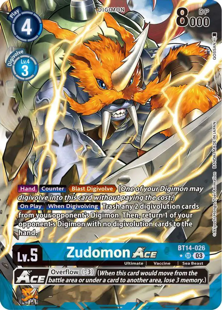 Digimon Trading Card Game Blast Ace Super Rare Zudomon Ace BT14-026 [Alternate Art]