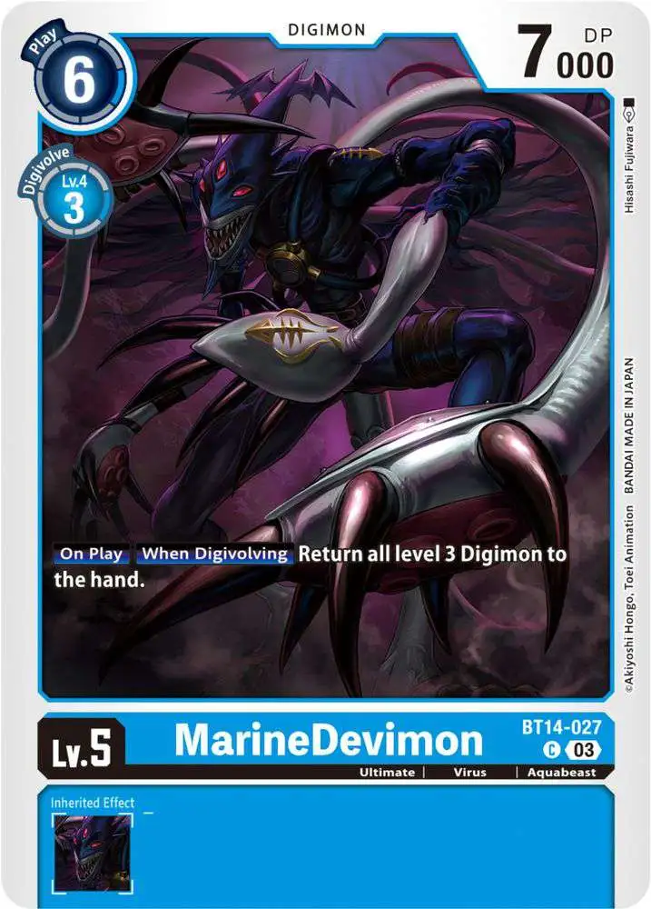Digimon Trading Card Game Blast Ace Common MarineDevimon BT14-027