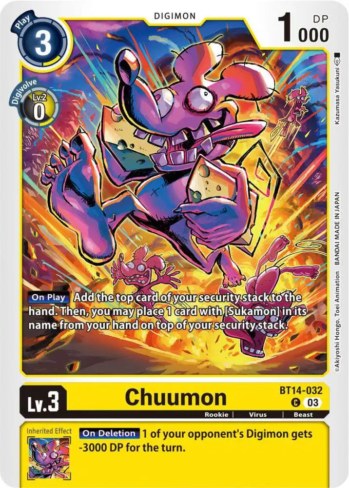 Digimon Trading Card Game Blast Ace Common Chuumon BT14-032