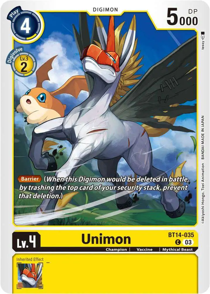 Digimon Trading Card Game Blast Ace Common Unimon BT14-035