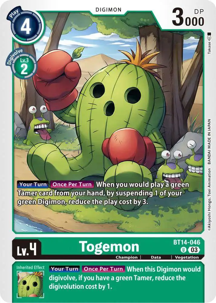 Digimon Trading Card Game Blast Ace Uncommon Togemon BT14-046