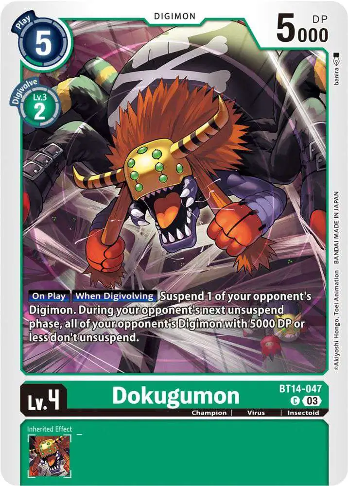 Digimon Trading Card Game Blast Ace Common Dokugumon BT14-047