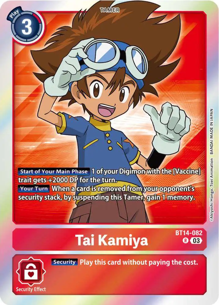 Digimon Trading Card Game Blast Ace Rare Tai Kamiya BT14-082