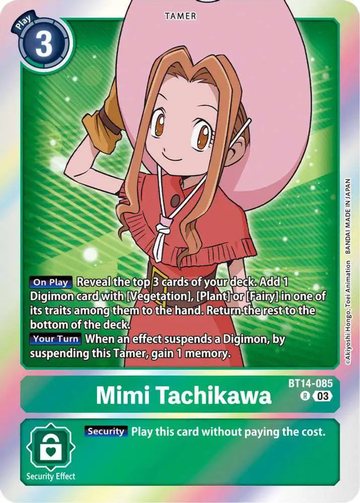 Digimon Trading Card Game Blast Ace Rare Mimi Tachikawa BT14-085