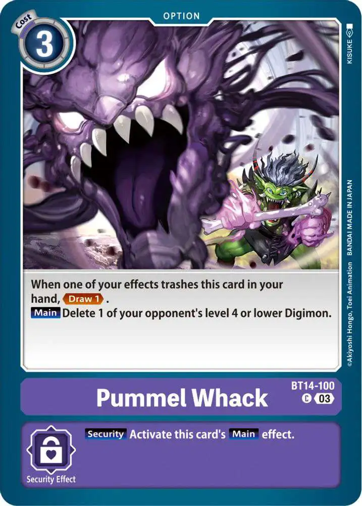 Digimon Trading Card Game Blast Ace Common Pummel Whack BT14-100