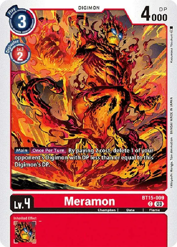 Digimon Exceed Apocalypse Single Card Common Meramon BT15-009 - ToyWiz