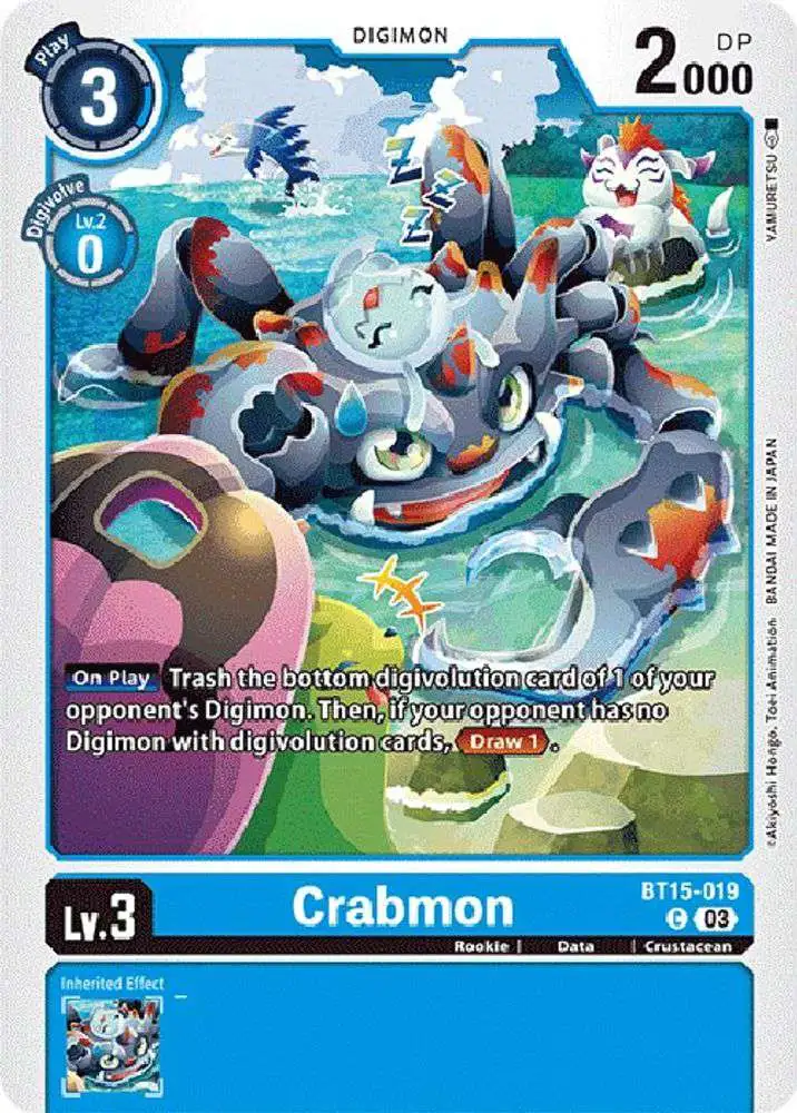 Digimon Exceed Apocalypse Common Crabmon BT15-019