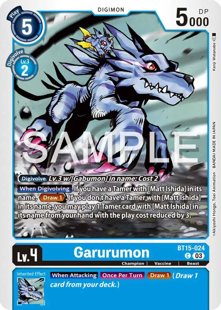 Digimon Exceed Apocalypse Common Garurumon BT15-024
