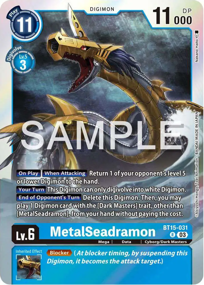 Digimon Trading Card Game Exceed Apocalypse Single Card Rare MetalSeadramon BT15-031 - ToyWiz Digimon Trading Card Game Exceed Apocalypse Single Card Rare MetalSeadramon BT15-031 - ToyWiz