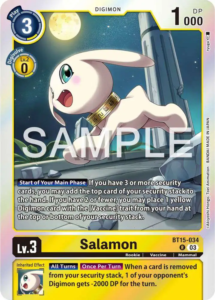 Digimon Trading Card Game Exceed Apocalypse Rare Salamon BT15-034