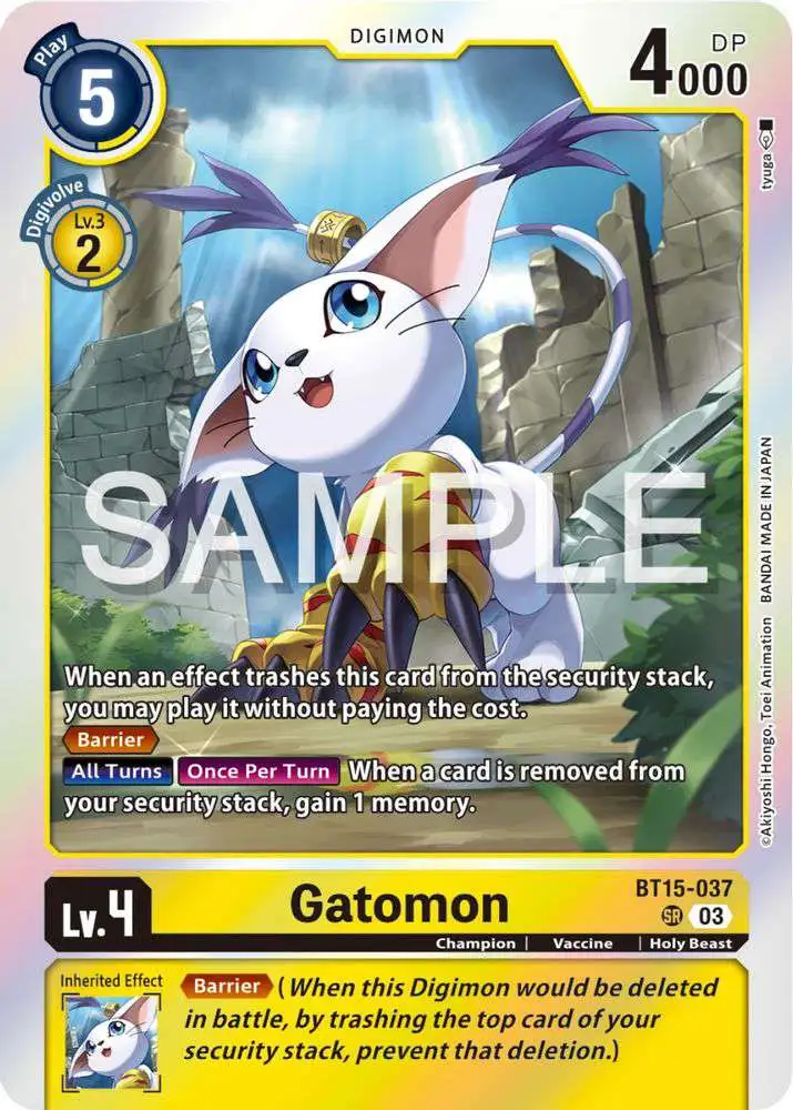 Digimon Exceed Apocalypse Super Rare Gatomon BT15-037