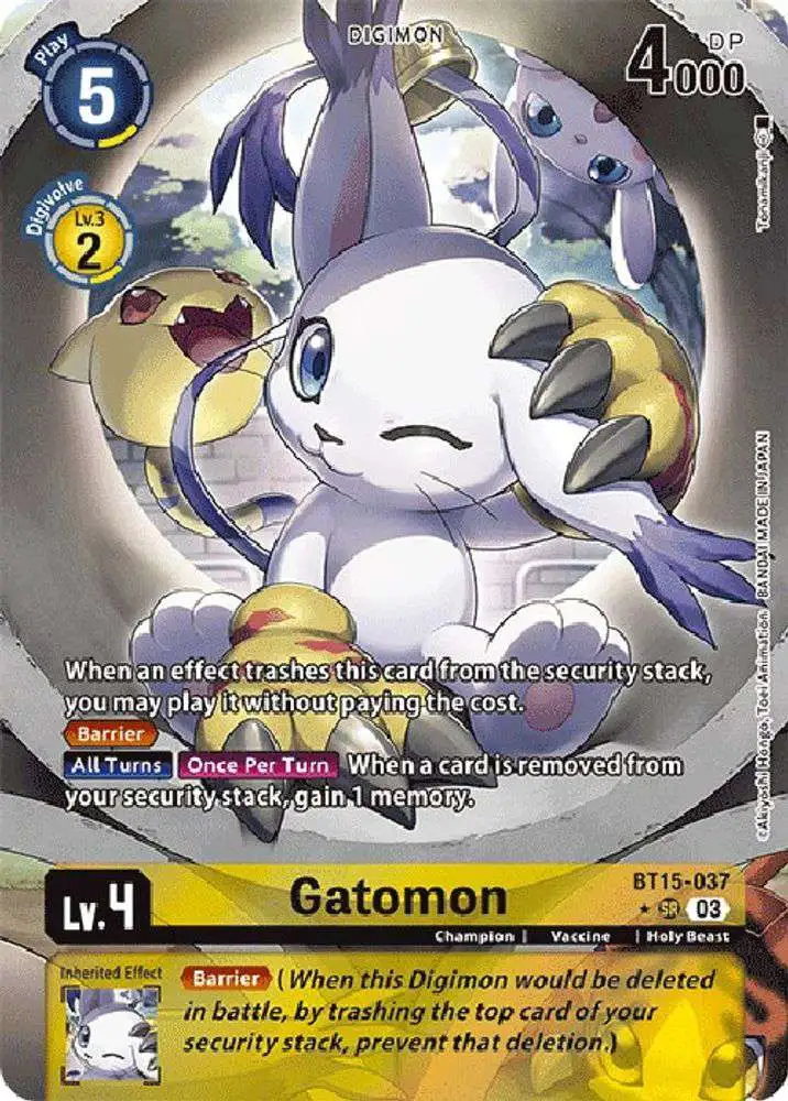 Digimon Exceed Apocalypse Single Card Super Rare Gatomon BT15-037