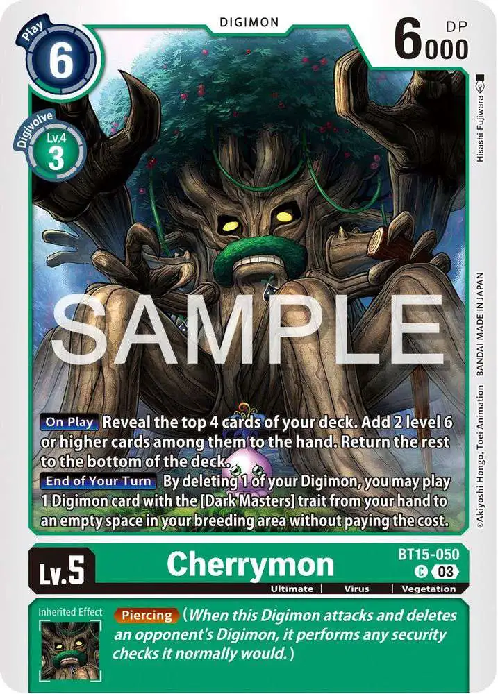 Digimon Exceed Apocalypse Common Cherrymon BT15-050