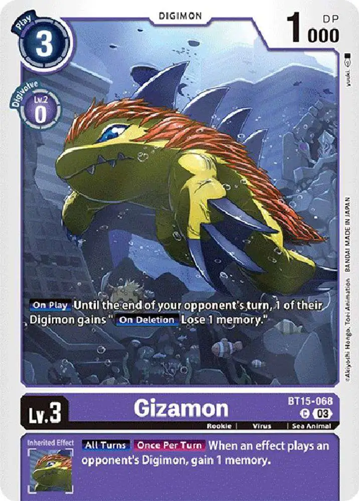 Digimon Exceed Apocalypse Single Card Common Gizamon BT15-068 - ToyWiz