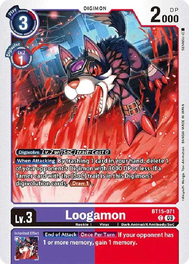 Digimon Exceed Apocalypse Common Loogamon BT15-071