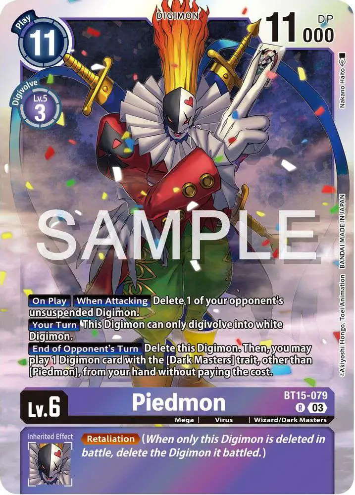 Digimon Trading Card Game Exceed Apocalypse Rare Piedmon BT15-079