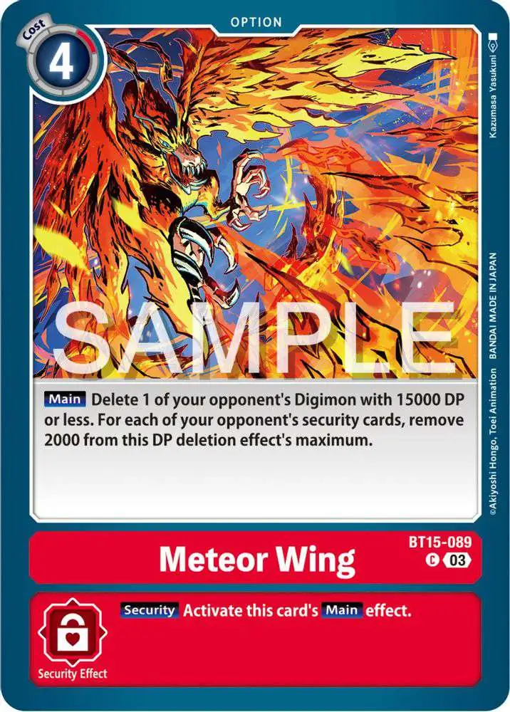 Digimon Exceed Apocalypse Common Meteor Wing BT15-089