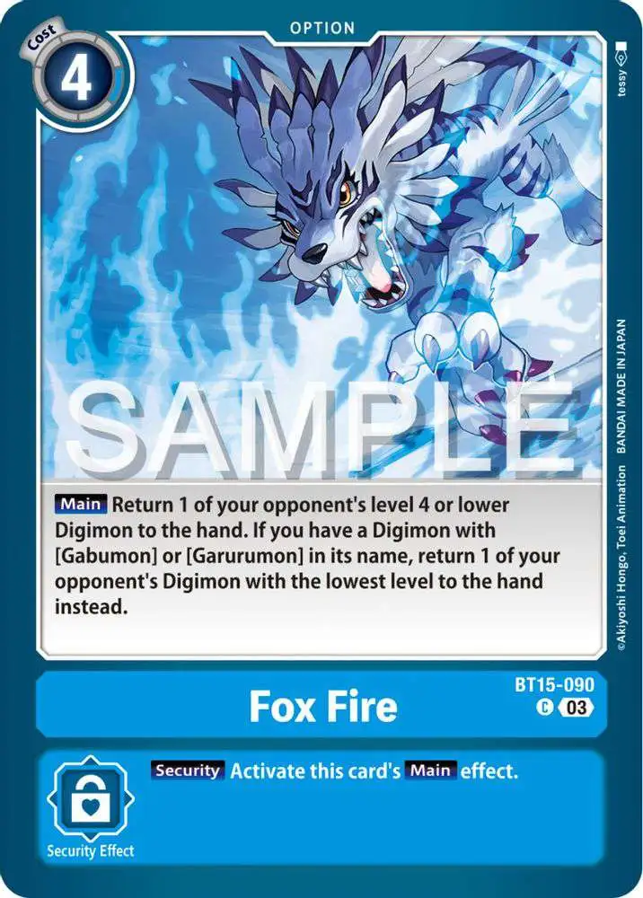Digimon Exceed Apocalypse Common Fox Fire BT15-090