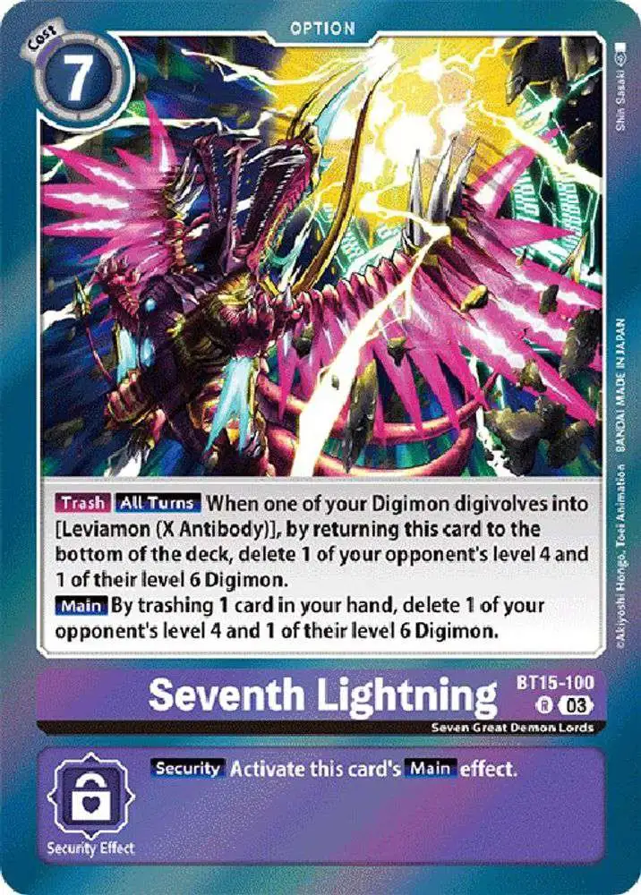 Digimon Exceed Apocalypse Rare Seventh Lightning BT15-100