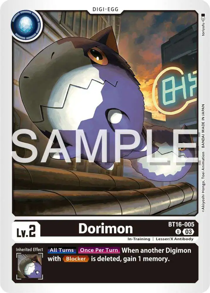 Digimon Trading Card Game Beginning Observer Uncommon Dorimon BT16-005