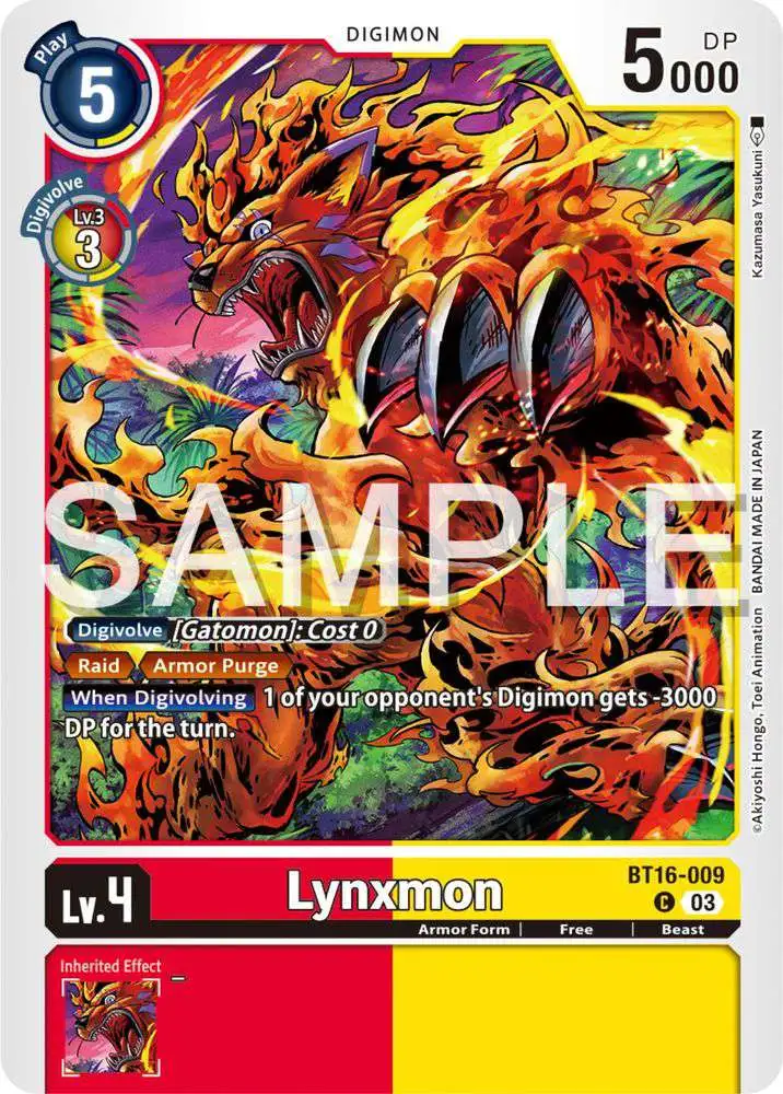 Digimon Trading Card Game Beginning Observer Common Lynxmon BT16-009