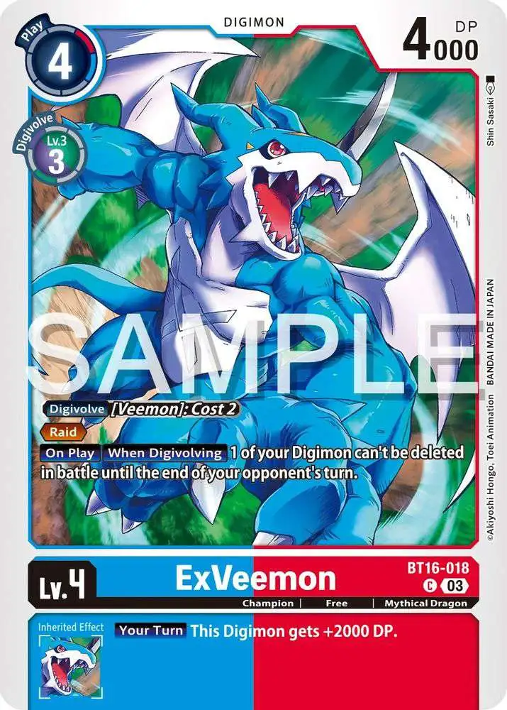 Digimon Trading Card Game Beginning Observer Common ExVeemon BT16-018