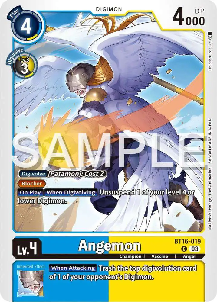 Digimon Trading Card Game Beginning Observer Common Angemon BT16-019