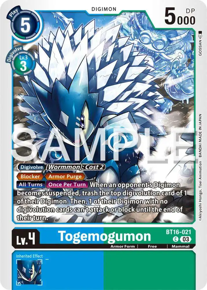 Digimon Trading Card Game Beginning Observer Common Togemogumon BT16-021