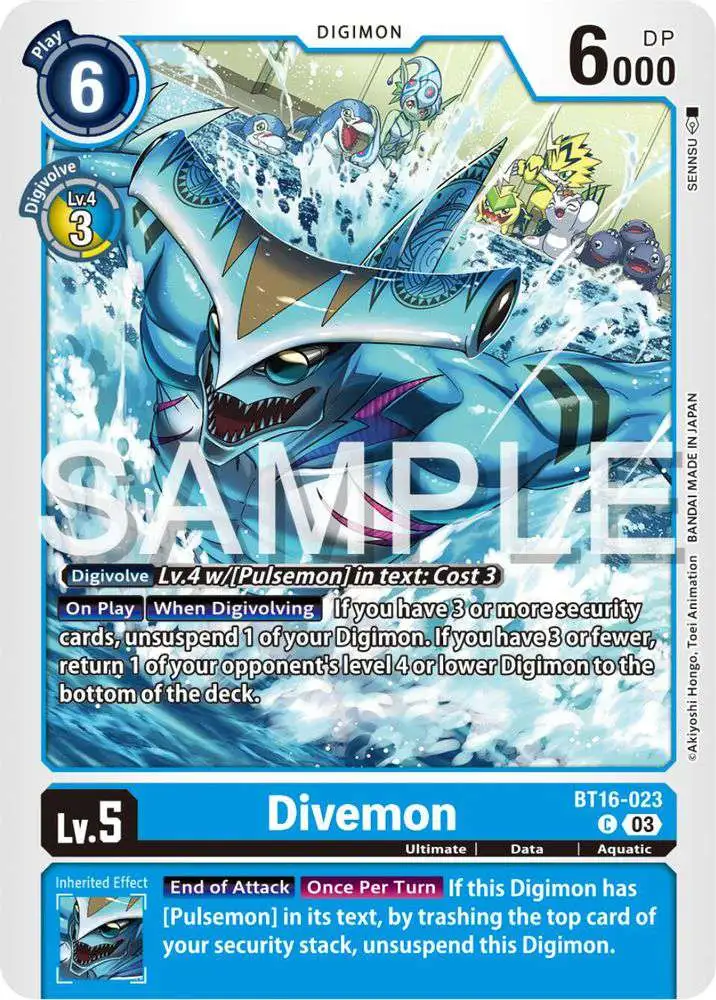 Digimon Trading Card Game Beginning Observer Common Divemon BT16-023